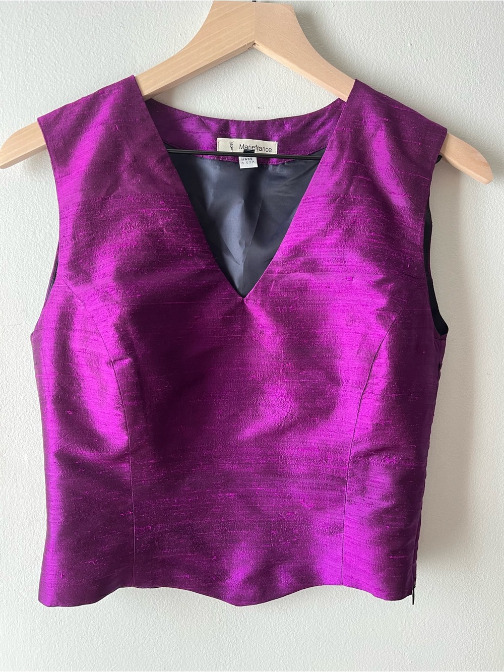 Vintage Raw Silk Purple Top• Sz M